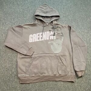 Green Day Hoodie Sz L Mens Charcoal Grunge Rock Band Cinder Block Pullover